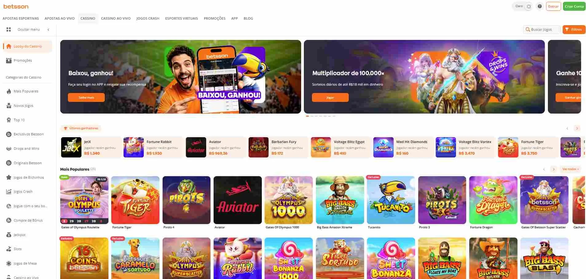 site Betsson Brasil