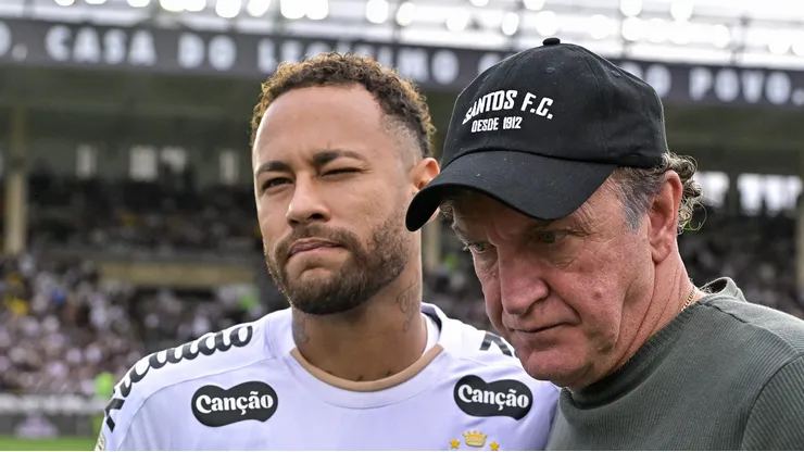 Cuca e Neymar lado a lado em São Januário.