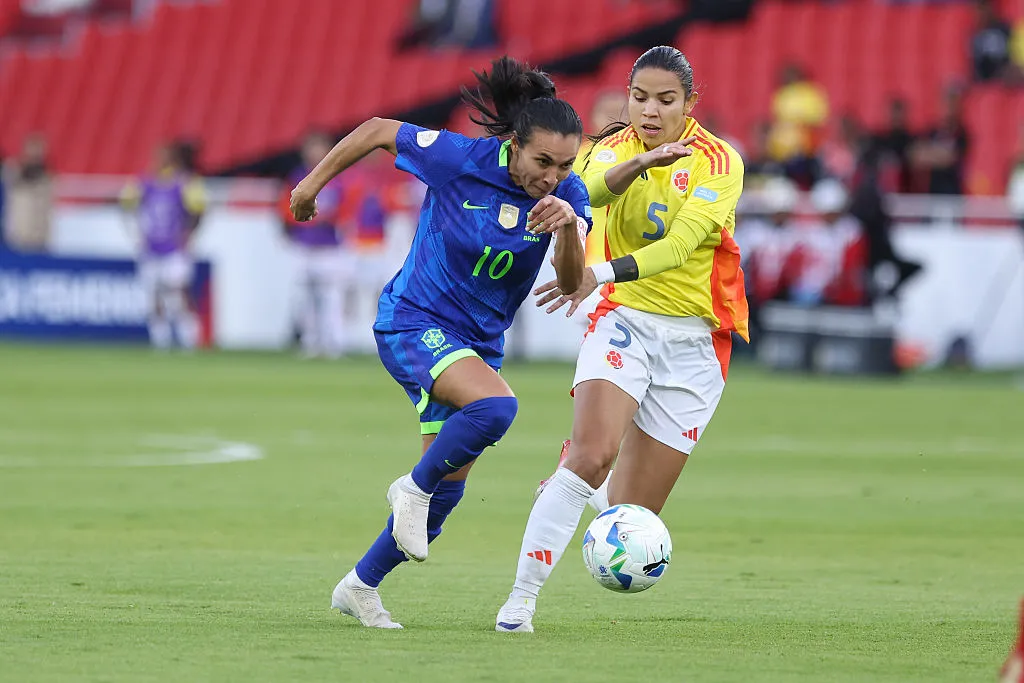 Brasil venceu a Colômbia na final da Copa América Feminina 2025. Foto: Franklin Jacome/Getty Images
