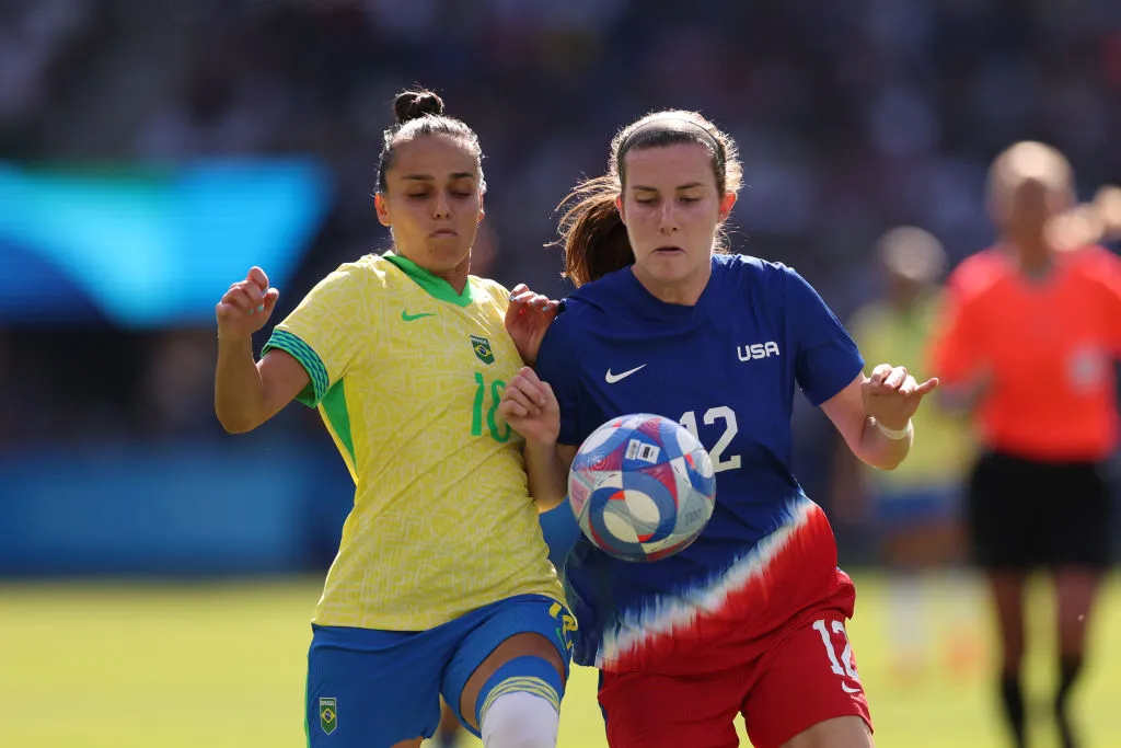 Brasil enfrentou os Estados Unidos na final dos Jogos Olímpicos de Paris 2024. Foto: Robert Cianflone/Getty Images