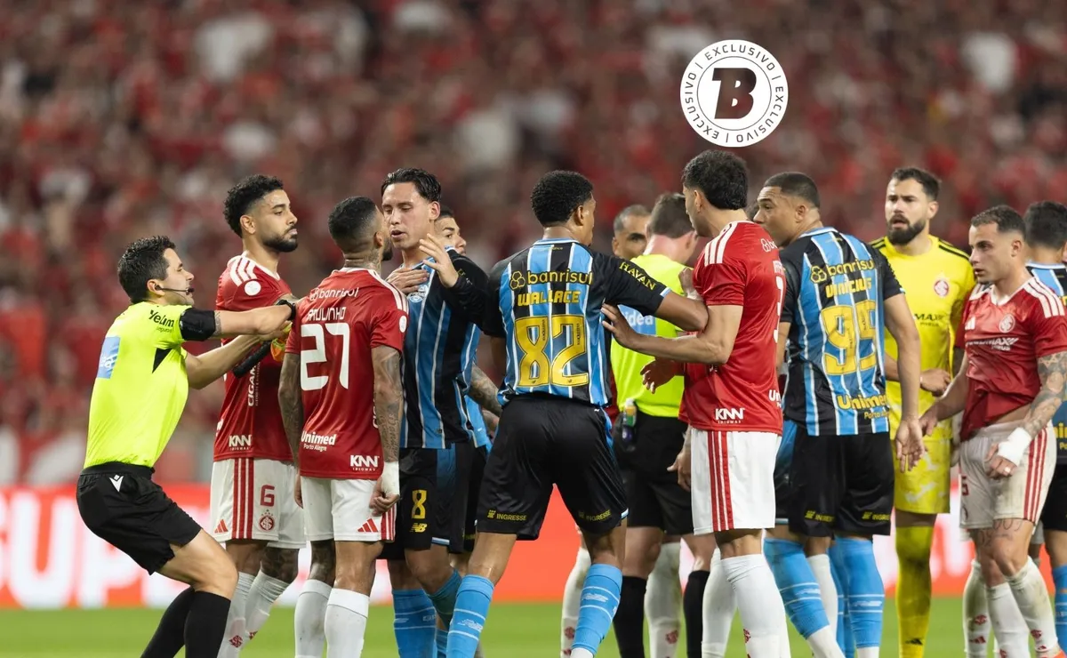 Vídeo: Grenal tem confusão entre jogadores no fim do primeiro tempo em duelo da Copa do Brasil