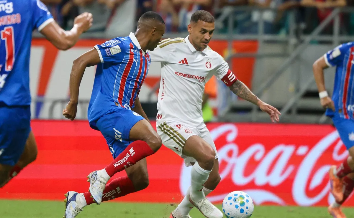 Inter perde controle após sair na frente e sofre com reação do Bahia, pelo Campeonato Brasileiro