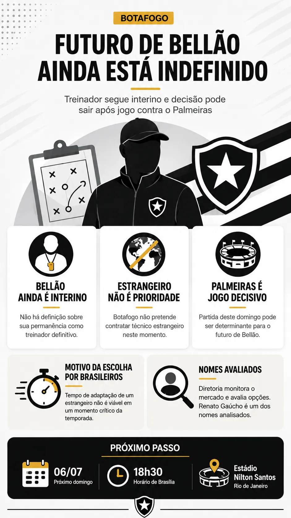 Infográfico Botafogo treinador