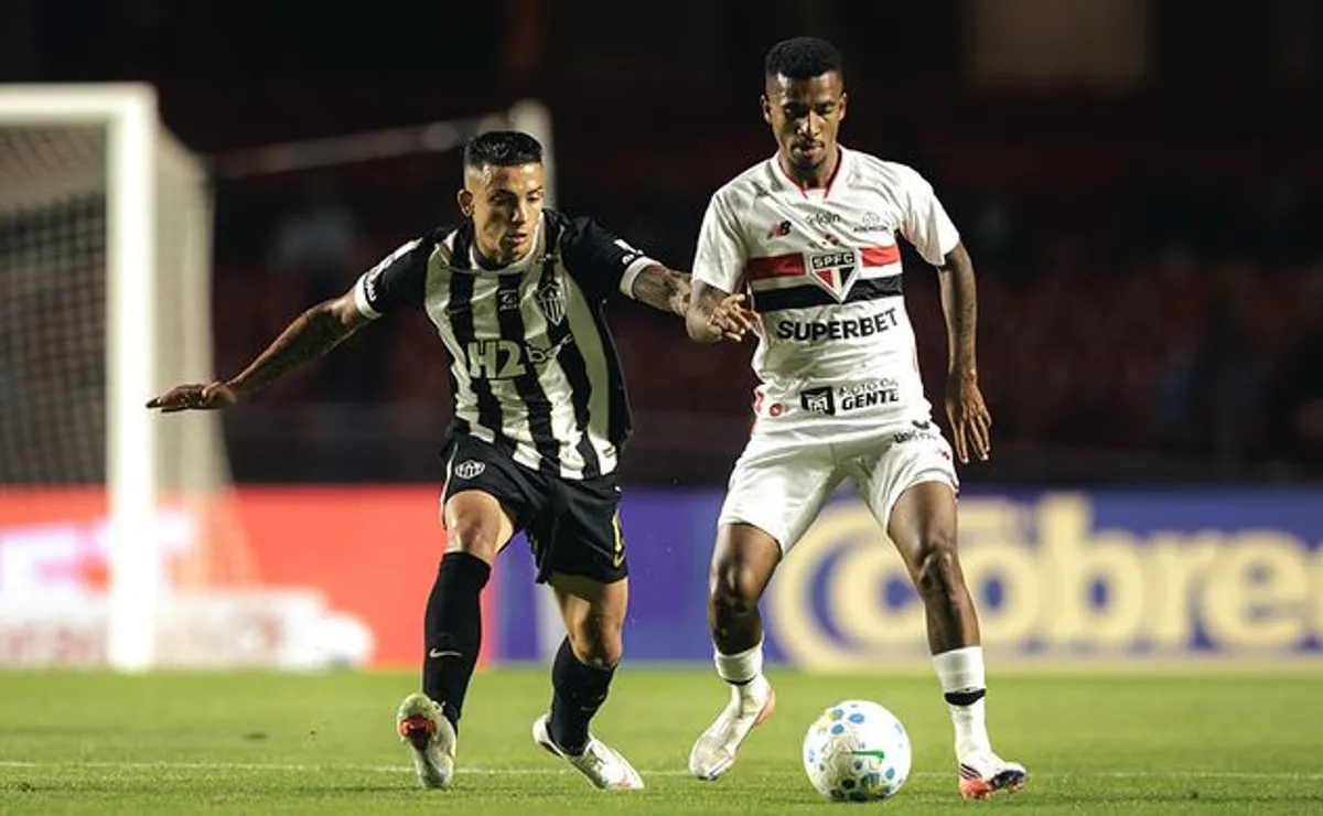 Atlético-MG perde para o São Paulo por 2 a 0 e vê fim de invencibilidade de 14 jogos