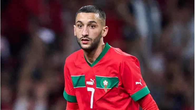 Ziyech em campo pela seleção de Marrocos. (Photo by Alex Caparros/Getty Images)