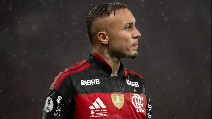 Everton Cebolinha jogador do Flamengo durante partida contra o Lanus no estadio Maracana pelo campeonato