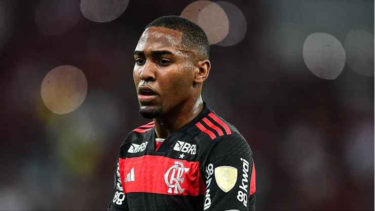 Lorran jogador do Flamengo durante partida contra o Bolivar no estadio Maracana pelo campeonato Copa Libertadores 2024.