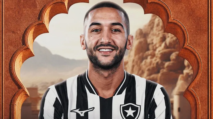 Ziyech é anunciado pelo Fogão. Foto: Reprodução Botafogo