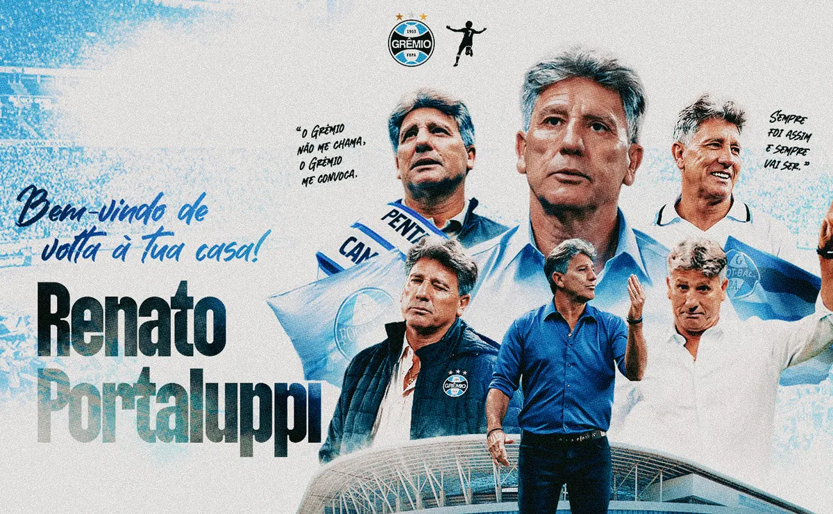 Grêmio anuncia oficialmente o retorno de Renato Portaluppi para comandar o time até dezembro