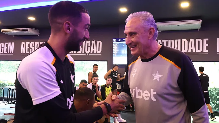 Ziyech e Tite. Foto: Vitor Silva/Botafogo