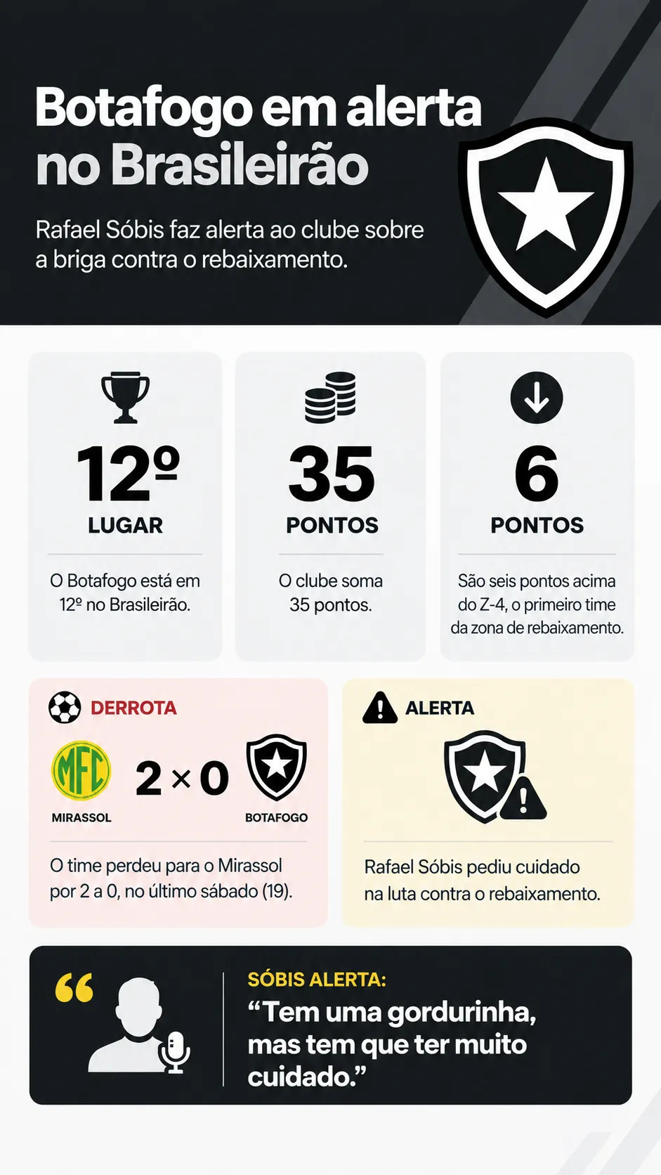 Infográfico Botafogo Brasileirão