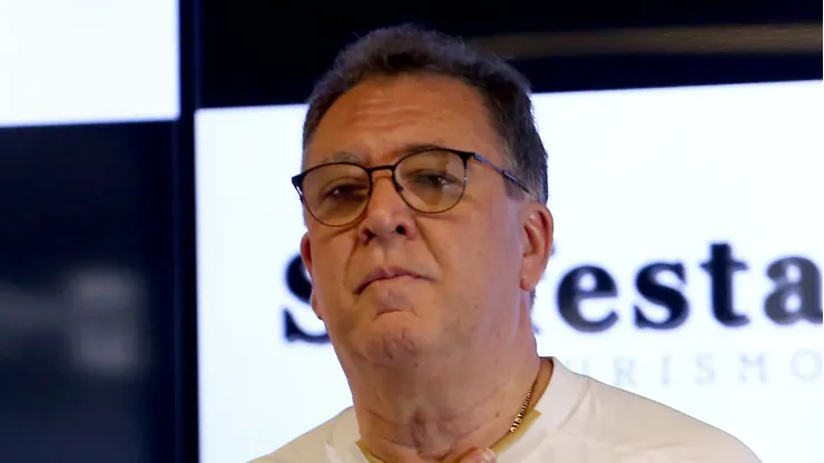 Marcelo Teixeira durante evento no CT Rei Pelé.