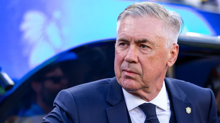 O italiano Carlo Ancelotti tecnico da Selecao Brasileira durante partida contra o Marrocos no estadio MetLife Stadium pelo campeonato Copa Do Mundo 2026.