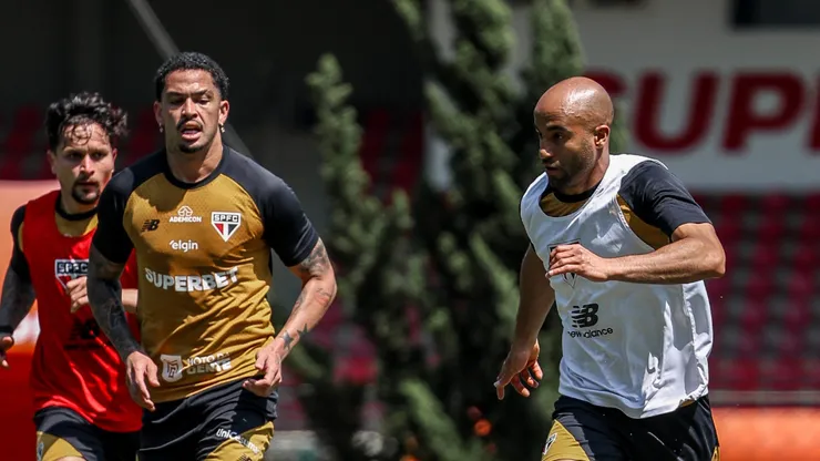 Lucas Moura treinando - Foto: Erico Leonan / São Paulo FC