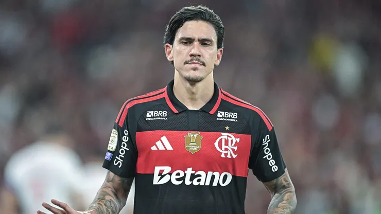 Pedro jogador do Flamengo durante partida contra o Bragantino no estadio Maracana pelo campeonato Brasileiro A 2026.
