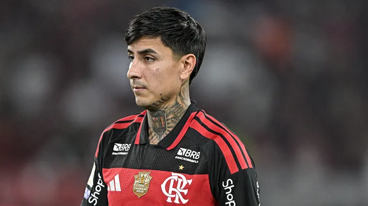 Pulgar jogador do Flamengo durante partida contra o Mirasso. Foto: Thiago Ribeiro/AGIF