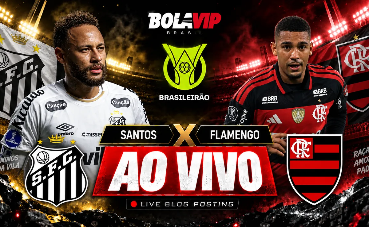 Santos x Flamengo AO VIVO: Onde assistir jogo Grátis pelo Brasileirão