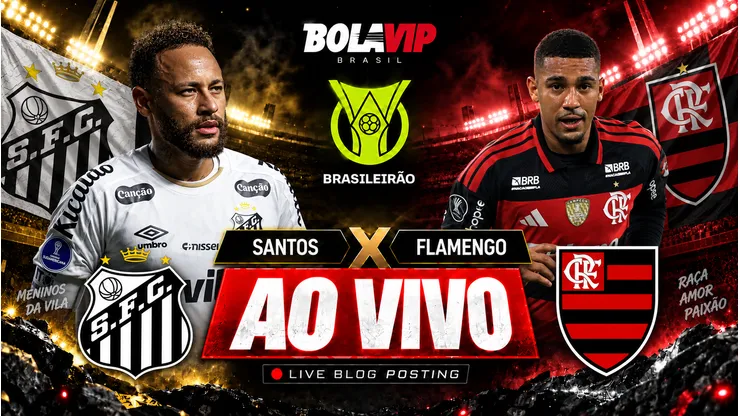 Santos x Flamengo é transmitido ao vivo pelo Bolavip Brasil