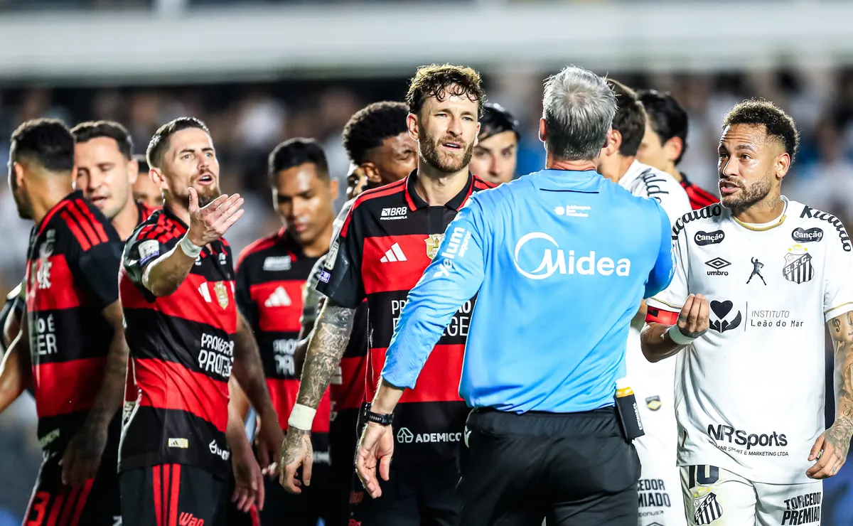 Comentaristas cravam que o Flamengo foi muito prejudicado contra o Santos