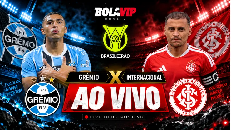 Grêmio x Internacional é transmitido ao vivo pelo Bolavip Brasil