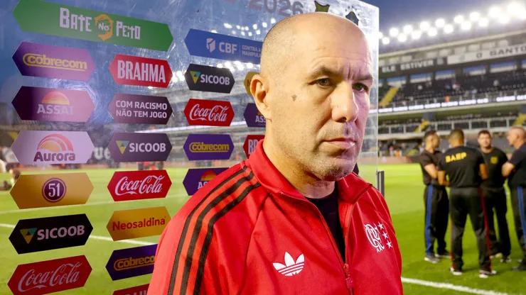 Leonardo Jardim tecnico do Flamengo durante partida contra o Santos no estadio Vila Belmiro pelo campeonato Brasileiro A 2026.