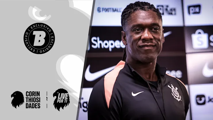 Clarence Seedorf durante sua apresentação oficial como treinador do Corinthians. Foto: Fabio Giannelli/AGIF