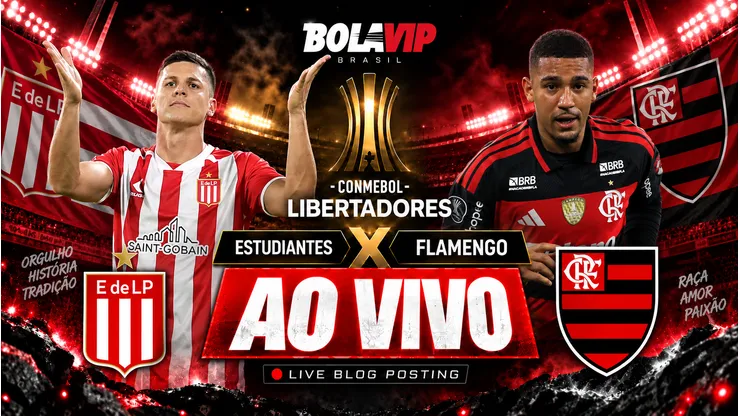 Estudiantes x Flamengo é transmitido ao vivo pelo Bolavip Brasil