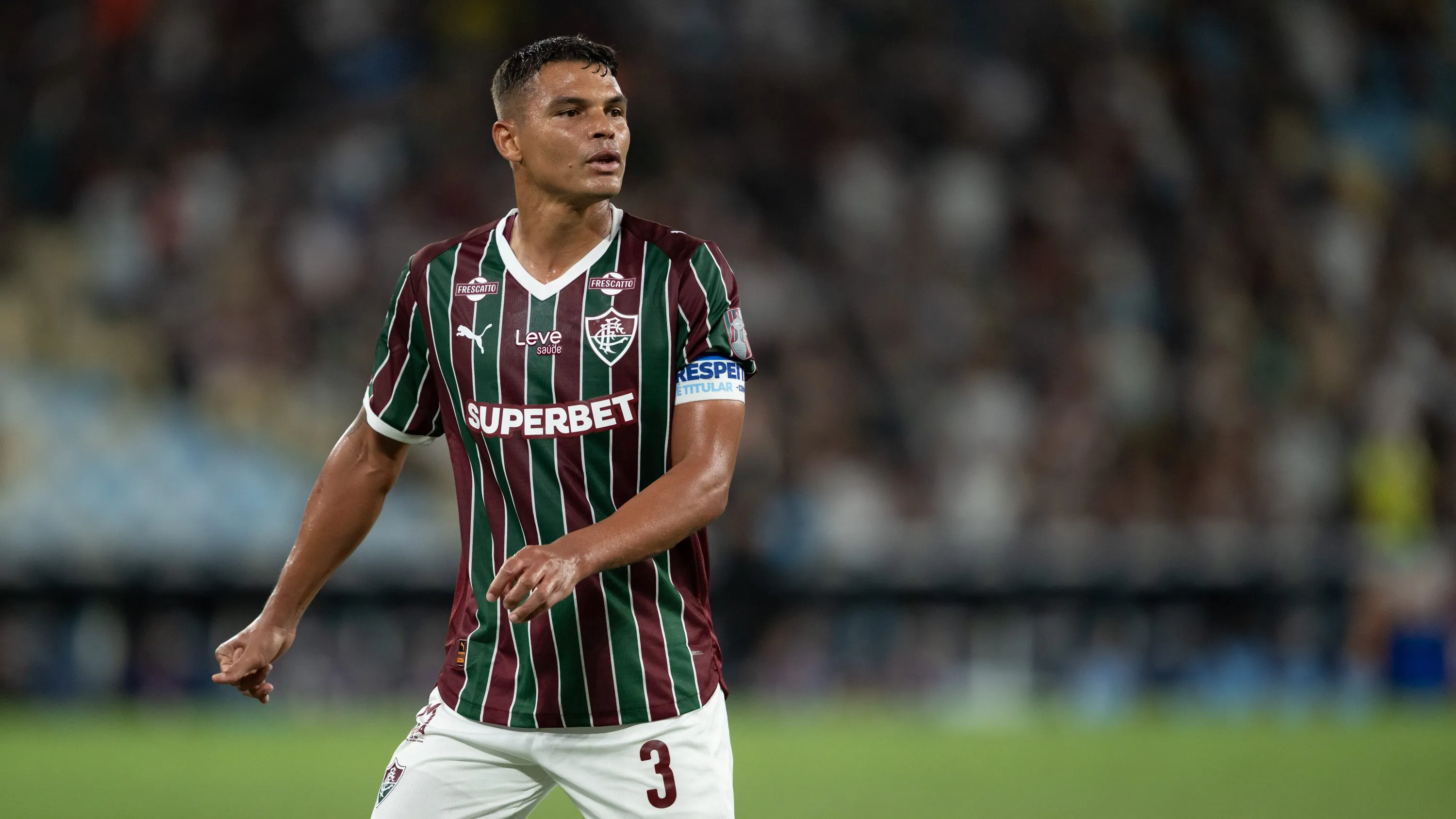 Thiago Silva é titular e capitão no Fluminense. Foto: Jorge Rodrigues/AGIF