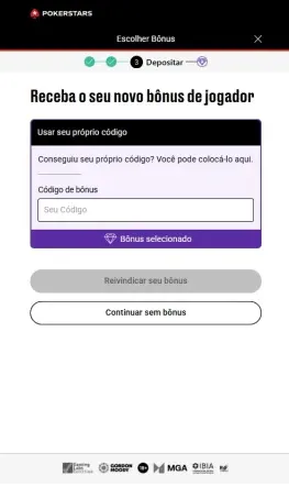 Pokerstars código de bônus