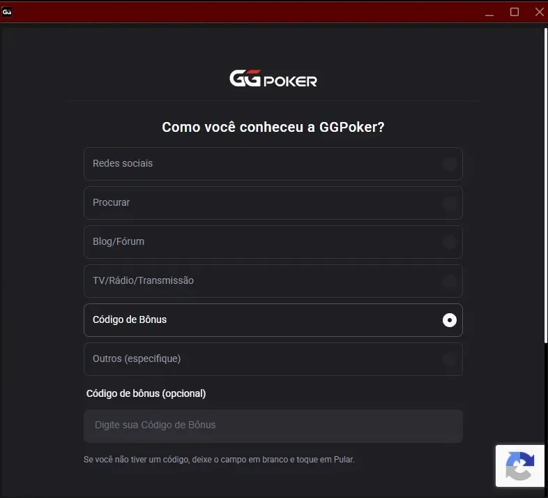 GGPoker cadastro