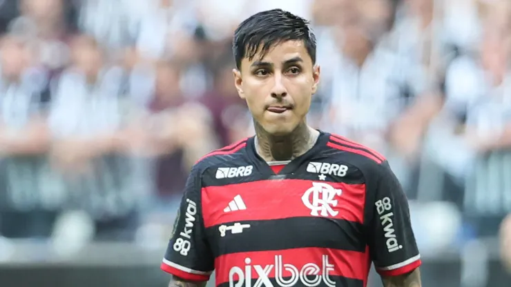Erick Pulgar jogador do Flamengo durante partida contra o Atletico no estadio Arena MRV pelo campeonato Copa Do Brasil 2024.