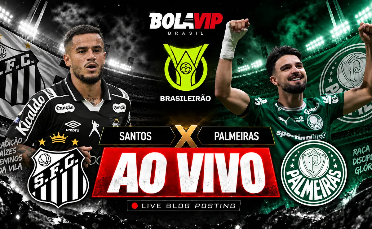 Santos x Palmeiras AO VIVO: Onde assistir jogo grátis pelo Brasileirão