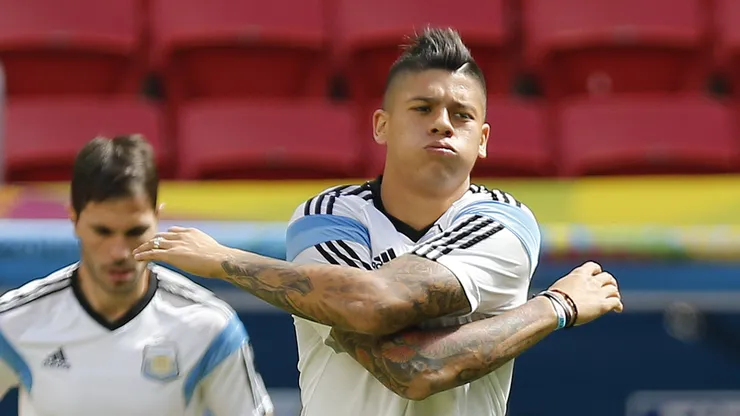 Marcos Rojo durante treino da Selecao Argentina no Estadio Nacional Mane Garrincha.