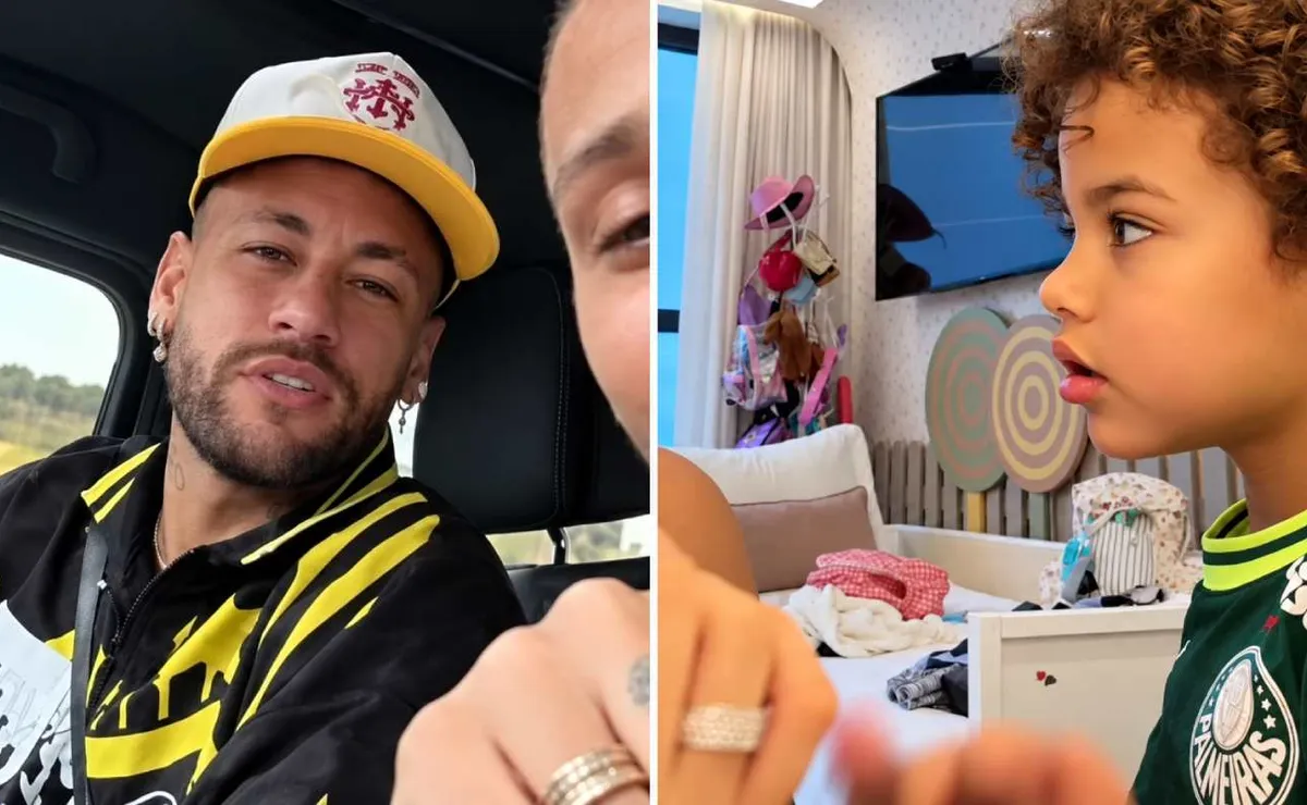 Neymar se irrita ao ver filha com camisa do Palmeiras e reage: ‘Tá de sacanagem?’