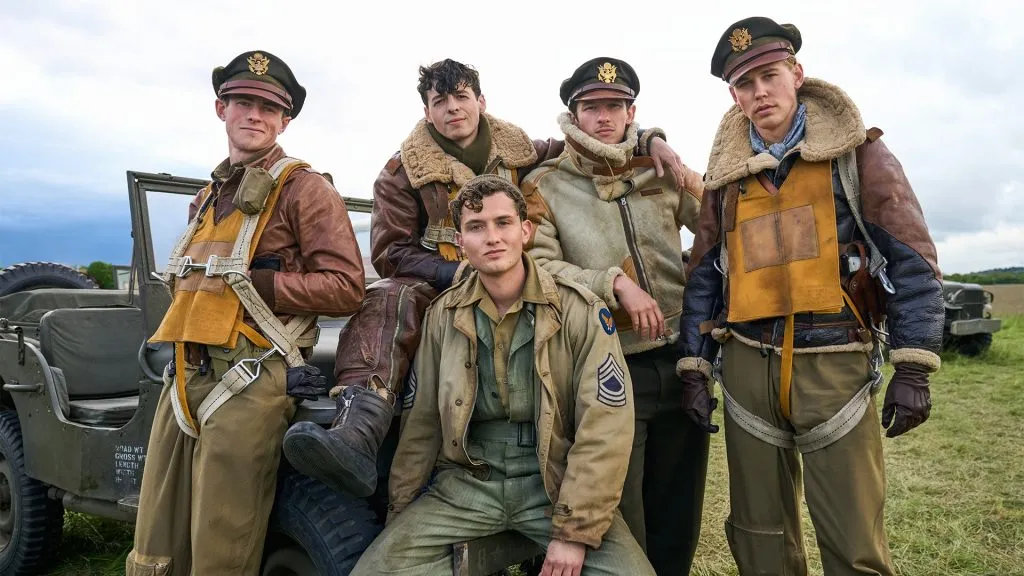 Austin Butler, Rafferty Law, Callum Turner, Anthony Boyle and Ben Radcliffe in Masters of the Air.