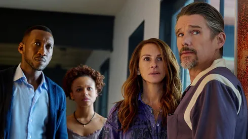 Ethan Hawke, Julia Roberts, Mahershala Ali and Myha'la in Leave the World Behind.
