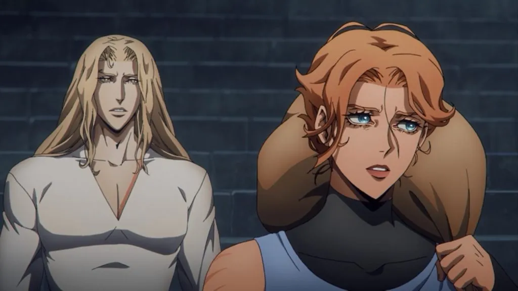 James Callis and Alejandra Reynoso in Castlevania. 
