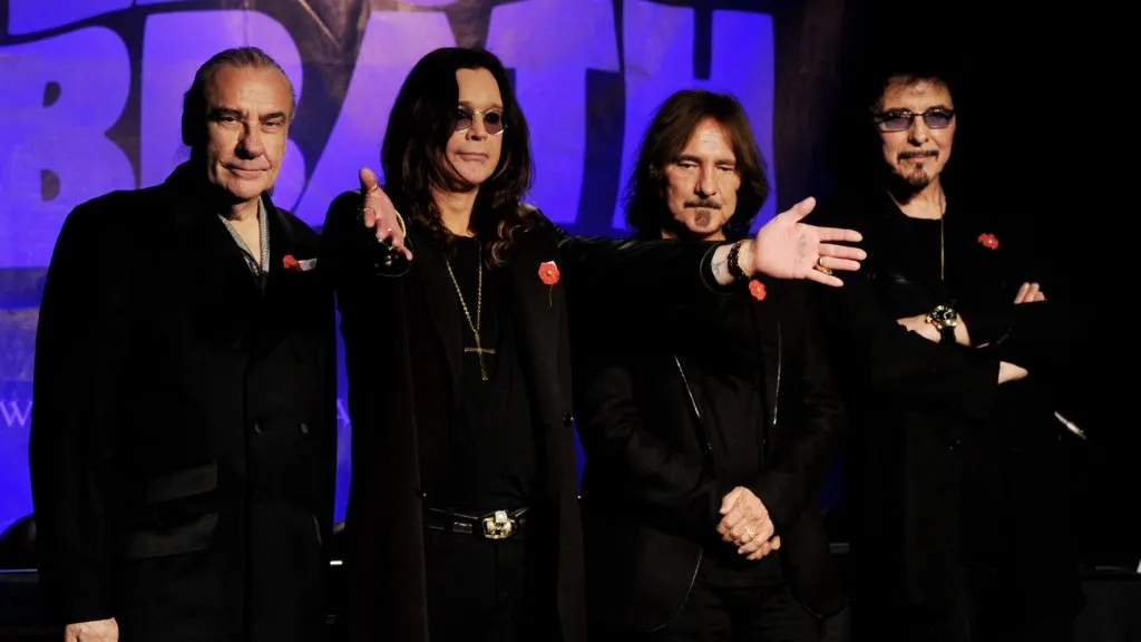 Bill Ward, Ozzy Osbourne, Geezer Butler and Tony Iommi of Black Sabbath appear at a press conference to announce their first new album in 33 years and a world tour in 2012. (Source: Kevin Winter/Getty Images)