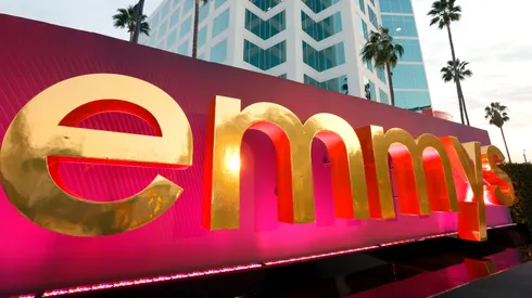 Emmys signage is seen during the 74th Primetime Emmys Press Preview at the Television Academy on September 08, 2022.