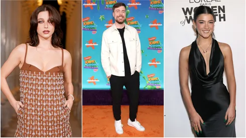 L-R: Emma Chamberlain, MrBeast and Charlie D'Amelio