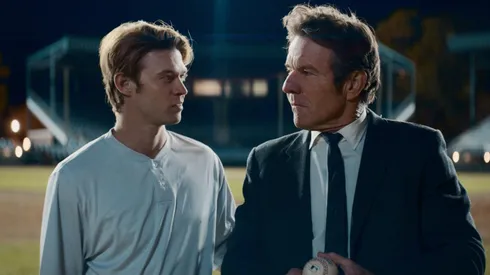 Colin Ford (left) and Dennis Quaid in 'The Hill'