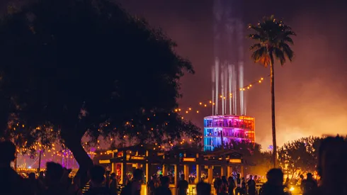 Art installation Spectra by NEWSUBSTANCE is seen at the 2022 Coachella Valley Music And Arts Festival.