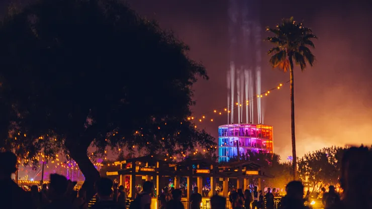 Art installation Spectra by NEWSUBSTANCE is seen at the 2022 Coachella Valley Music And Arts Festival.