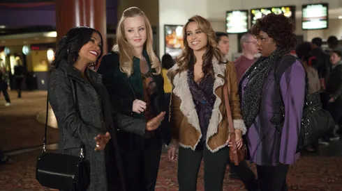Nia Long, Wendi McLendon-Covey, Zulay Henao and Cocoa Brown in The Single Moms Club.
