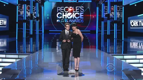 Pauley Perrette and Angus T. Jones in The 38th Annual People's Choice Awards.