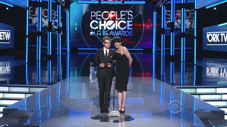 Pauley Perrette and Angus T. Jones in The 38th Annual People's Choice Awards.