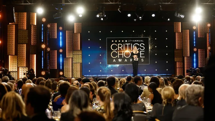 Maria Bakalova speaks onstage during the 27th Annual Critics Choice Awards at Fairmont Century Plaza on March 13, 2022.