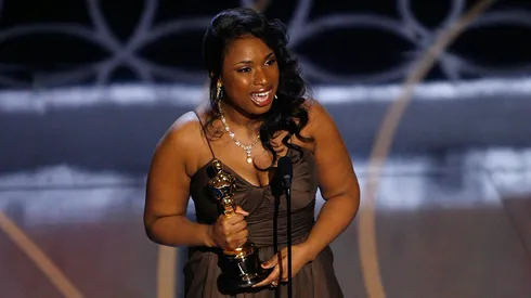 Jennifer Hudson receives the Oscar for Best Supporting Actress in 2007
