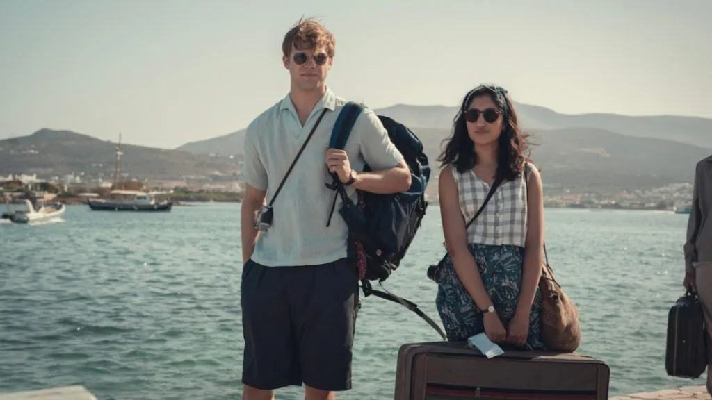 emma and dexter on the beach