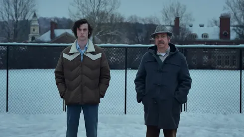 Dominic Sessa and Paul Giamatti in 'The Holdovers'